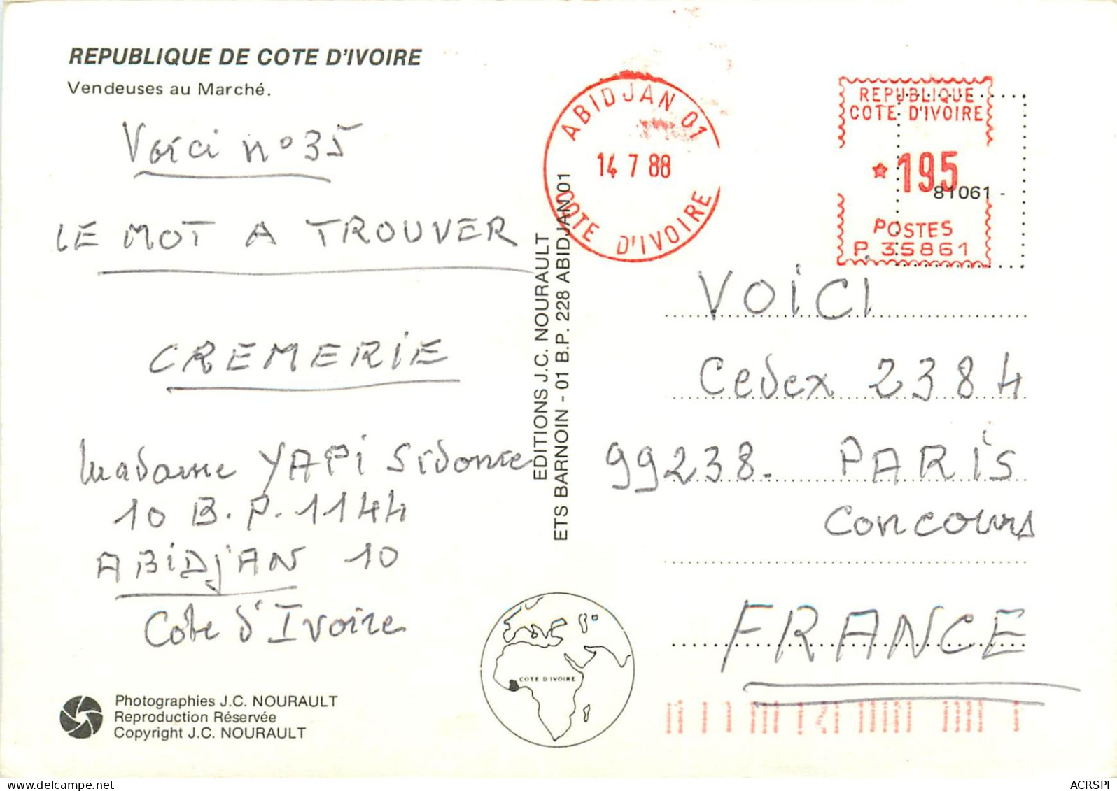 République De Côte D'Ivoire, Vendeuses Au Marché (scan Recto-verso) Ref 1037 - Ivoorkust