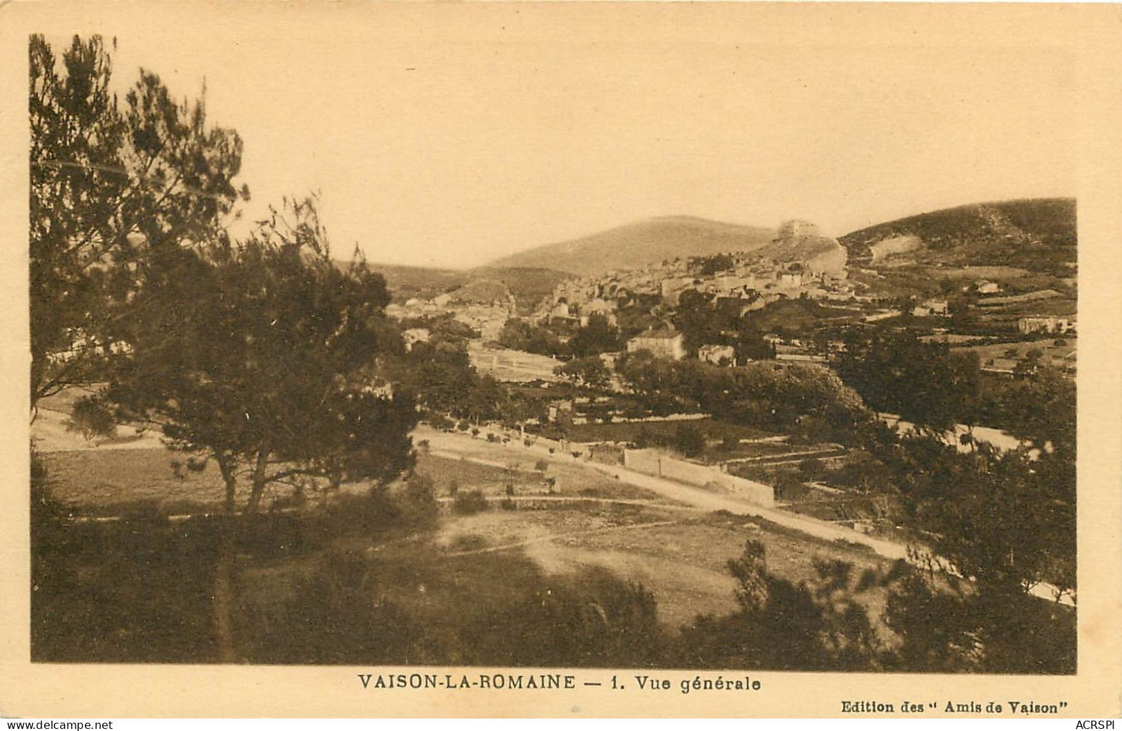 VAISON LA ROMAINE VUE GENERALE  (scan Recto-verso) Ref 1033 - Vaison La Romaine