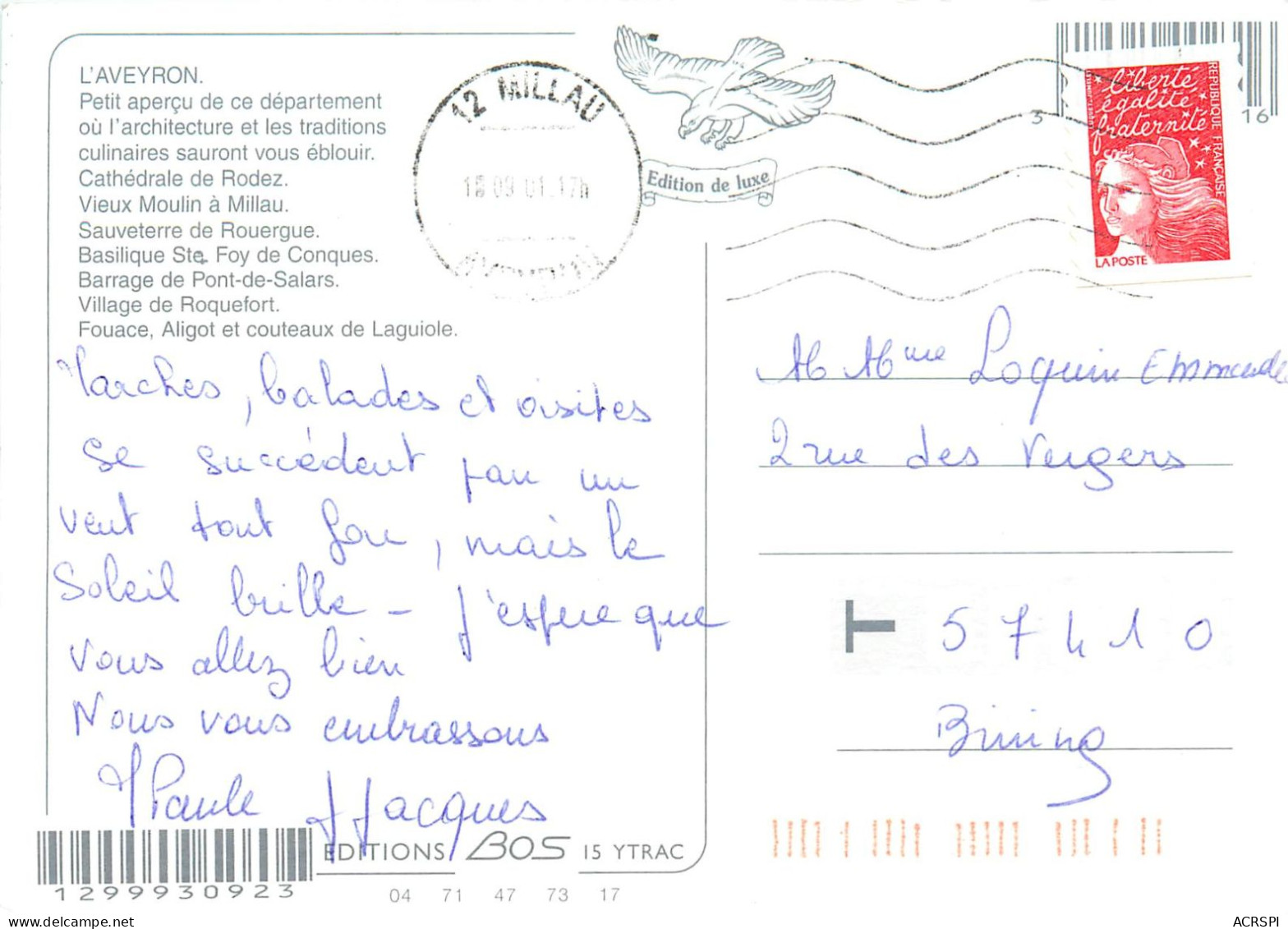 MILLAU Rodez Sauveterre Multivue  (scan Recto-verso) Ref 1067 - Millau