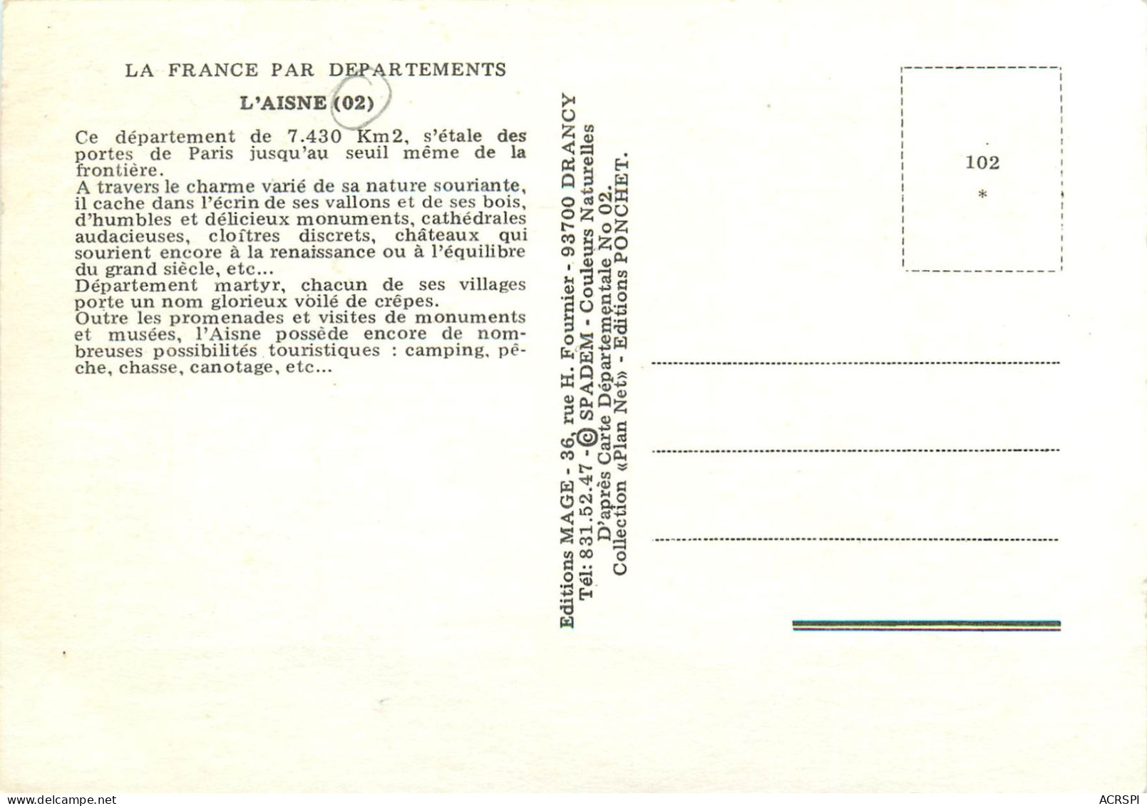 Carte De L'aisne  (scan Recto-verso) Ref 1062 - Vervins