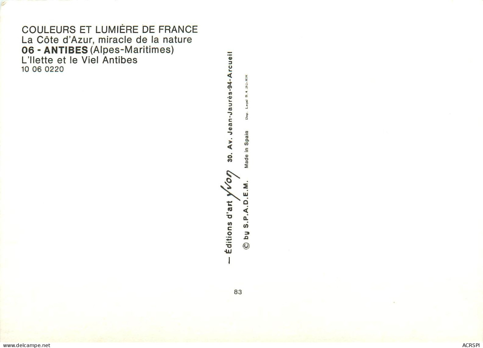 ANTIBES L'ILETTE ET LE VIEL (scan Recto-verso) Ref 1058 - Other & Unclassified