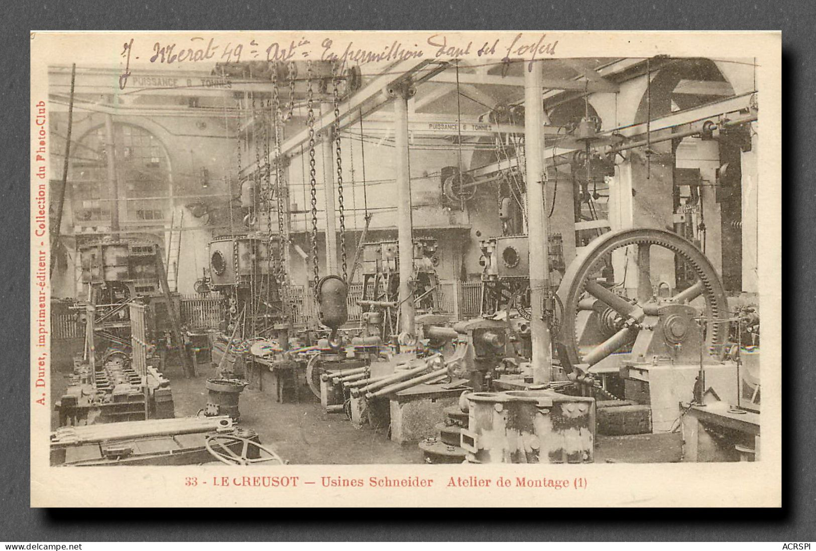 LE CREUSOT Usine Schneider Atelier De Montage (scan Recto-verso) Ref 1056 - Le Creusot