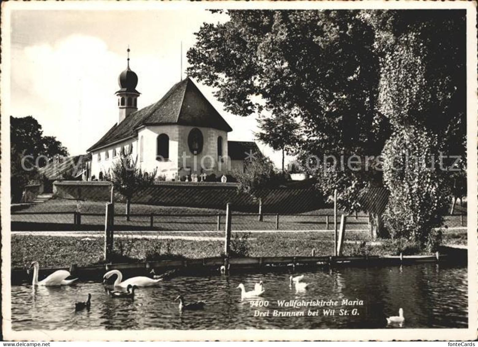 11626577 Wil SG Wallfahrtskirche Maria Dreibrunnen Schwanenteich Wil SG - Other & Unclassified