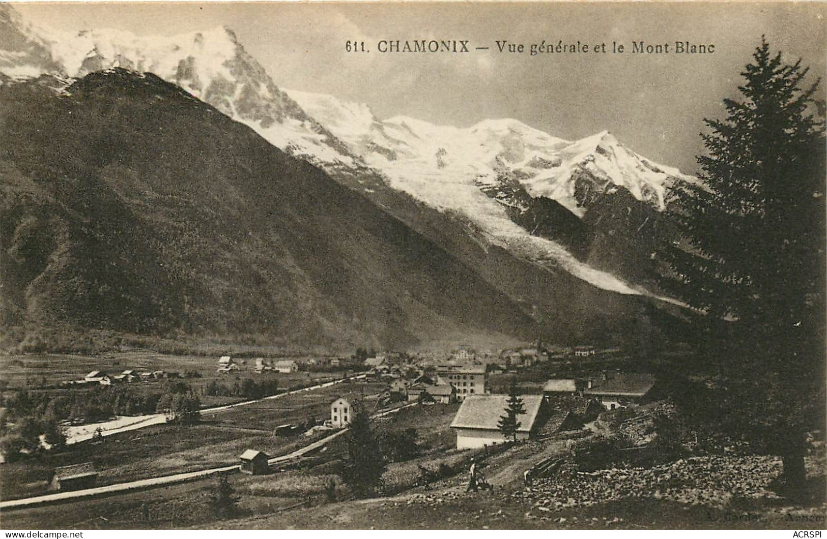 CHAMONIX Vue Générale Et Le Mont Blanc (scan Recto-verso) Ref 1054 - Chamonix-Mont-Blanc