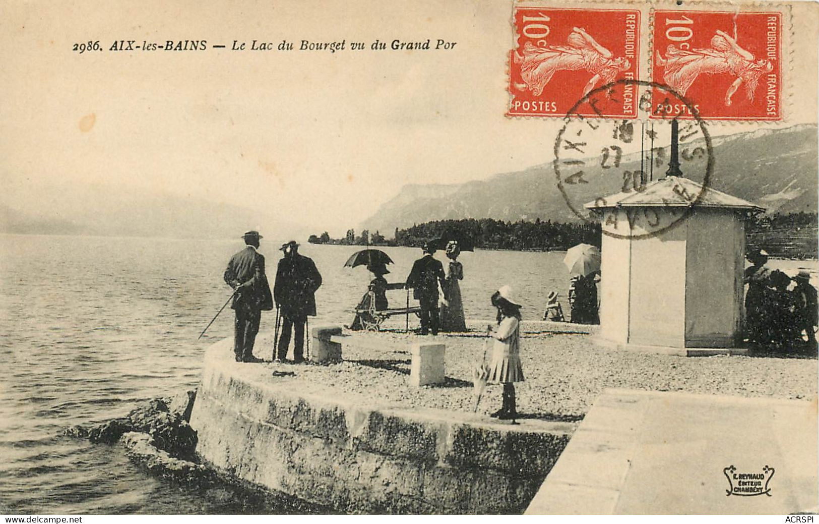 AIX-les-BAINS, Le Lac Du Bourget Vu Du Grand Por (scan Recto-verso) Ref 1050 - Aix Les Bains
