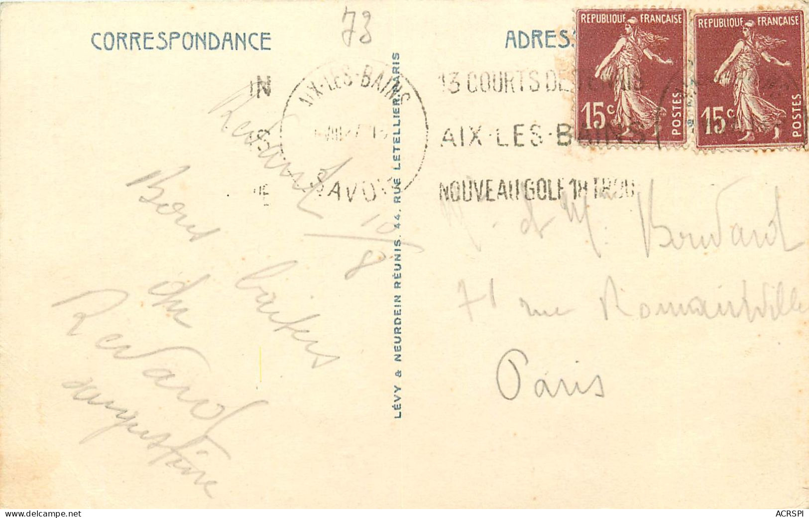 AIX-les-BAINS, Le Revard Et Le Mont Blanc (scan Recto-verso) Ref 1050 - Aix Les Bains