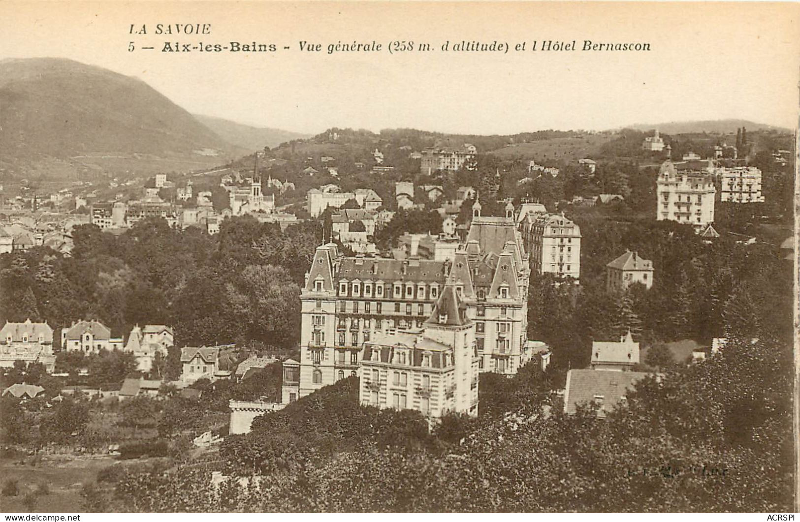 AIX-les-BAINS, Vue Générale Et L'Hôtel Bernascon (scan Recto-verso) Ref 1050 - Aix Les Bains