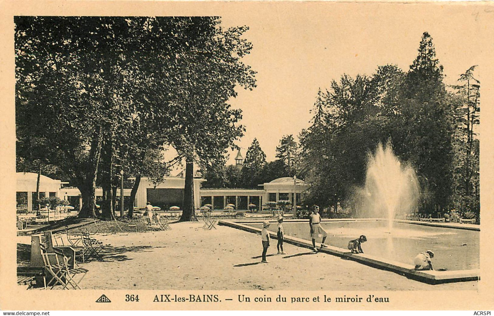 AIX-les-BAINS, Un Coin Du Parc Et Le Miroir D'eau (scan Recto-verso) Ref 1050 - Aix Les Bains