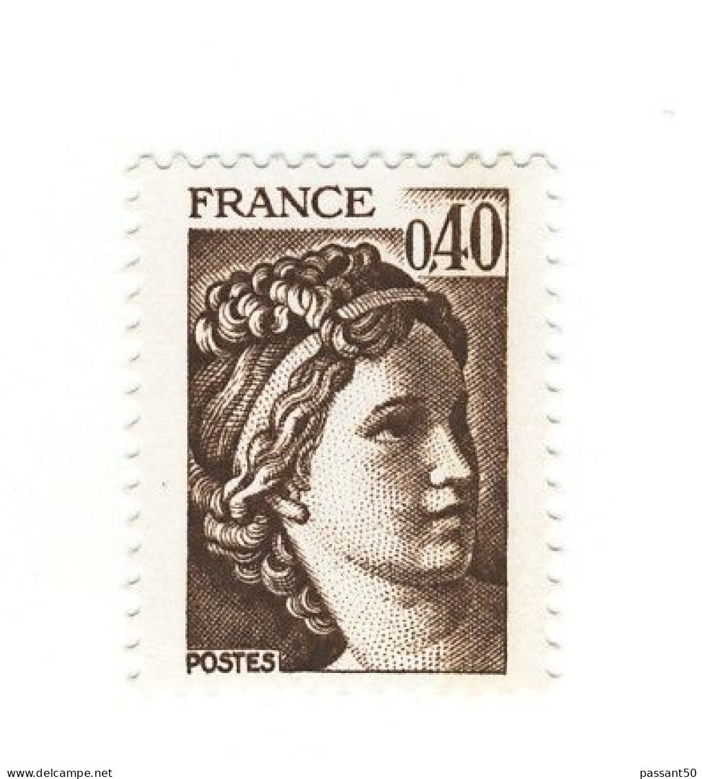 Sabine 0.40fr Brun YT 2118a Sans Phospho. Voir Le Scan. Cote YT : 8 €, Maury N° 2123c : 9 €. - Unused Stamps