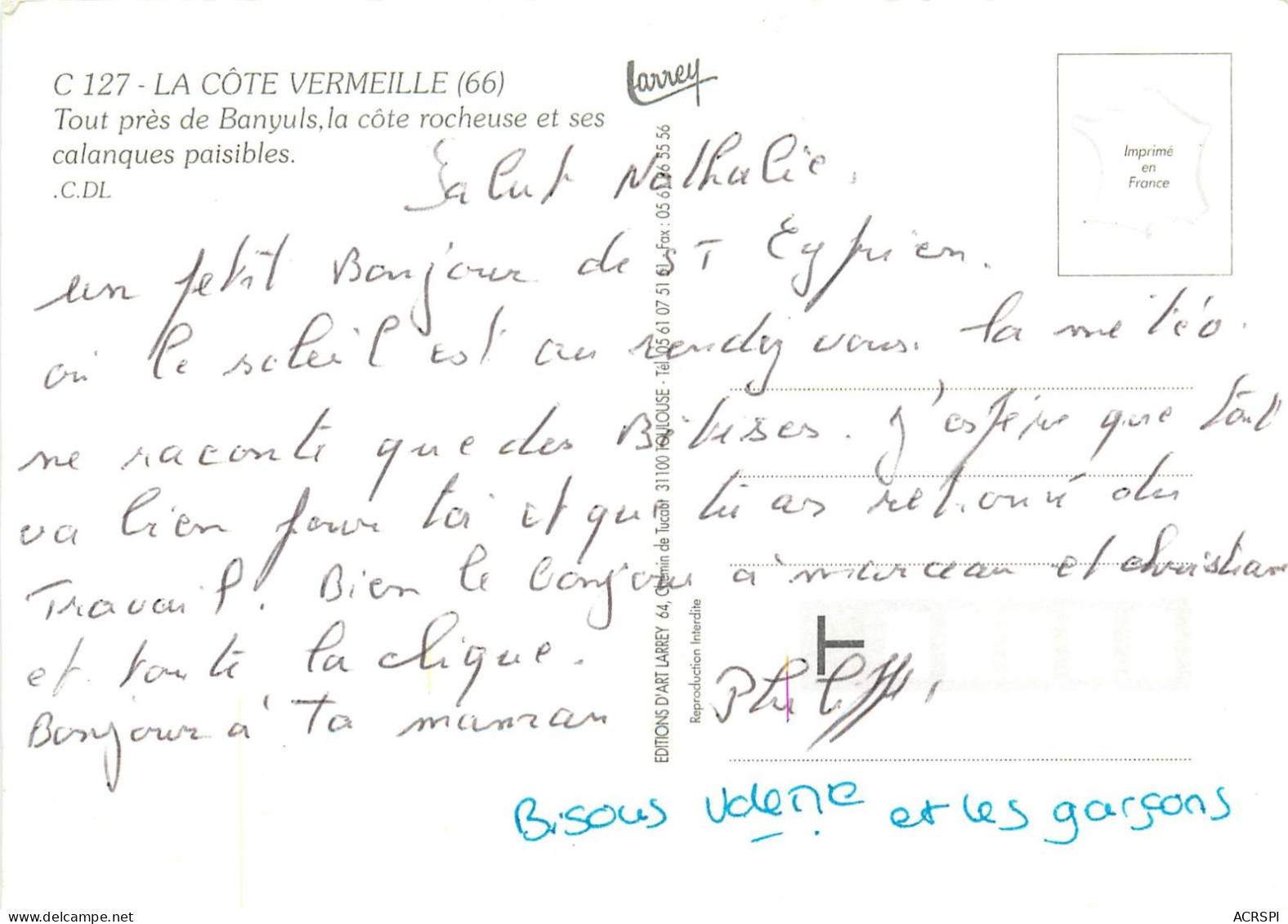 SAINT CYPRIEN, La Côte Vermeille, Tout Près De Banyuls, La Côte Rocheuse Et Ses Calanques  (scan Recto-verso) Ref 1046 - Saint Cyprien