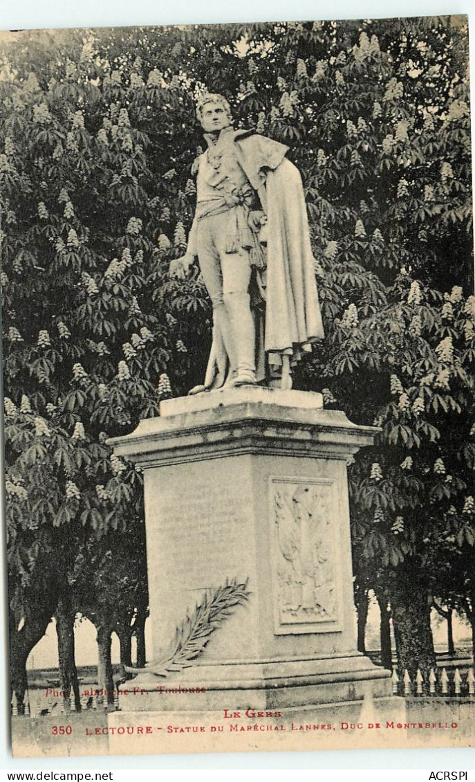 LECTOURE Statue Du Marechal Lannes (scan Recto-verso) Ref 1095 - Lectoure