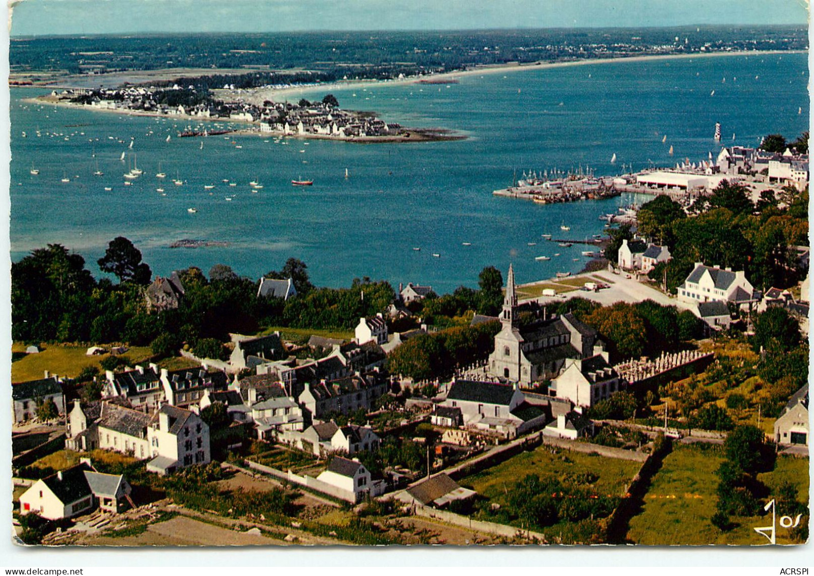 29 LOCTUDY Le Centre Du Bourg Et La Riviere En Face De L'ile TUDY  (scan Recto-verso) Ref 1091 - Loctudy