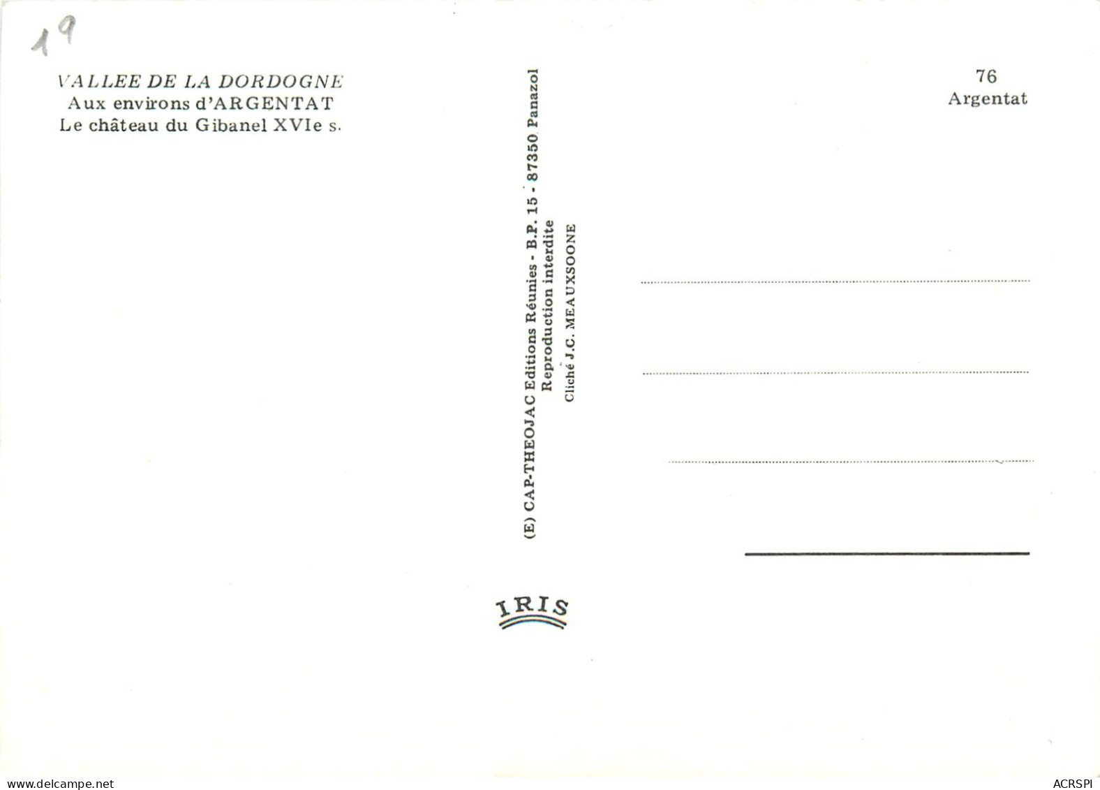 ARGENTAT Le Chateau De GIBANEL XVIe   (scan Recto-verso) Ref 1082 - Argentat