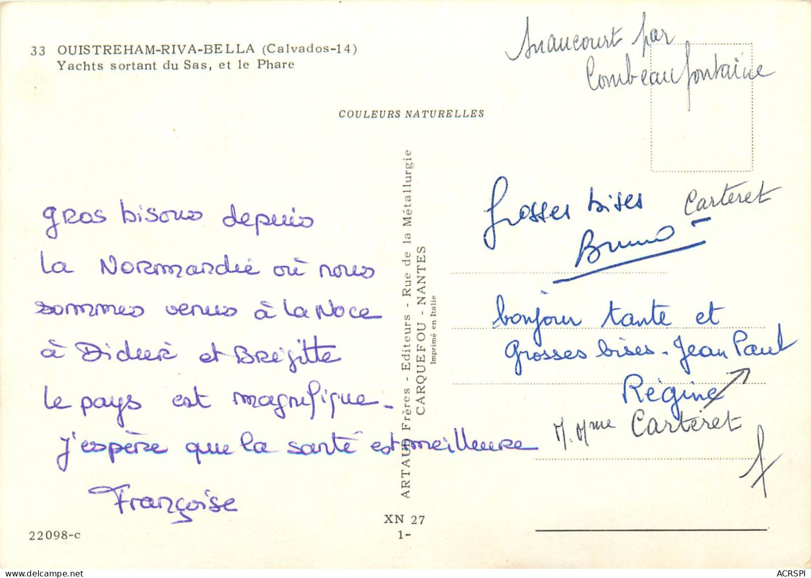 OUISTREHAM  RIVA BELLA  Yachts Sortant Du Sas Et Le Phare (scan Recto-verso) Ref 1075 - Ouistreham