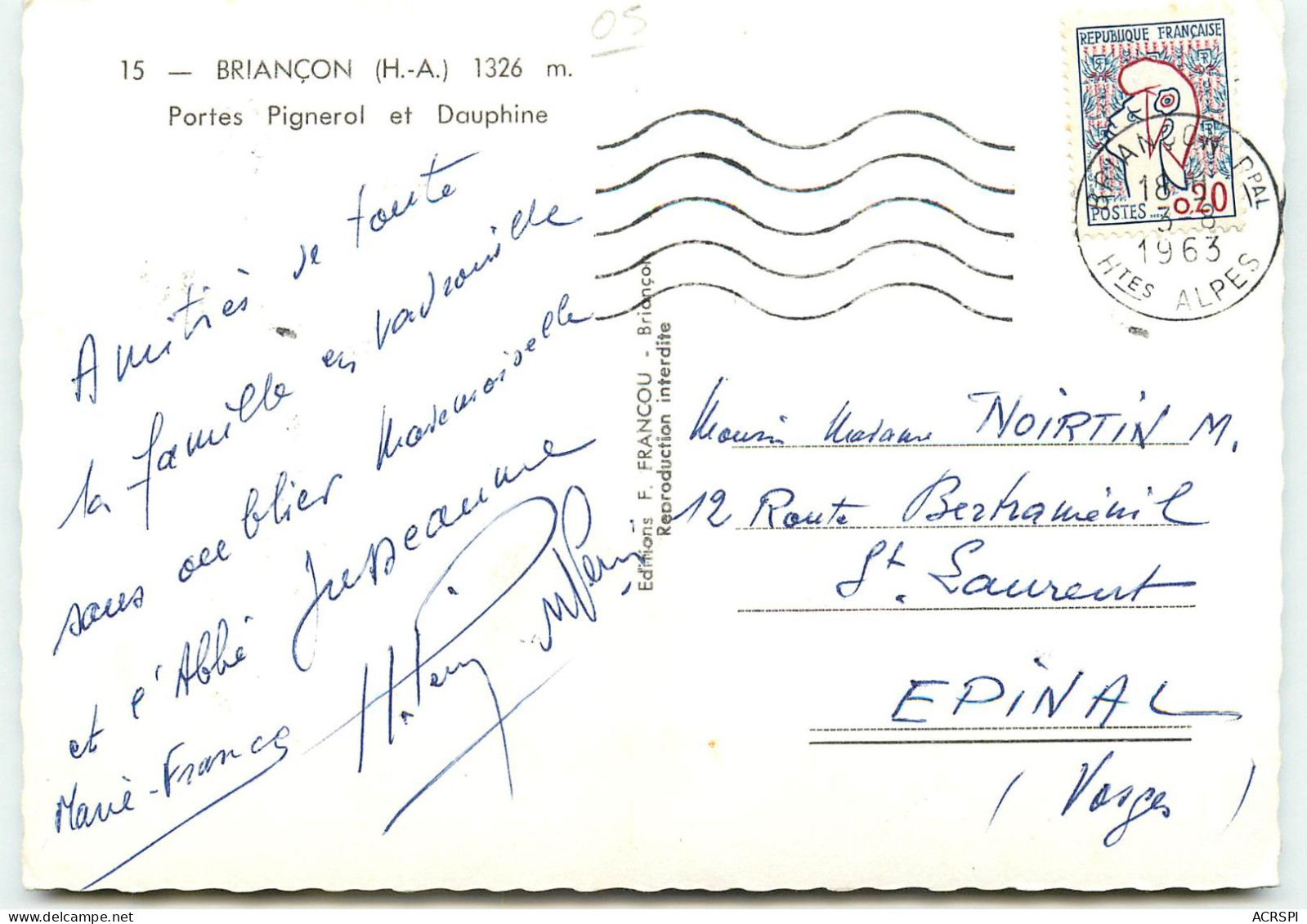 BRIANCON  Portes Pignerol Et Dauphine  (scan Recto-verso) Ref 1068 - Briancon