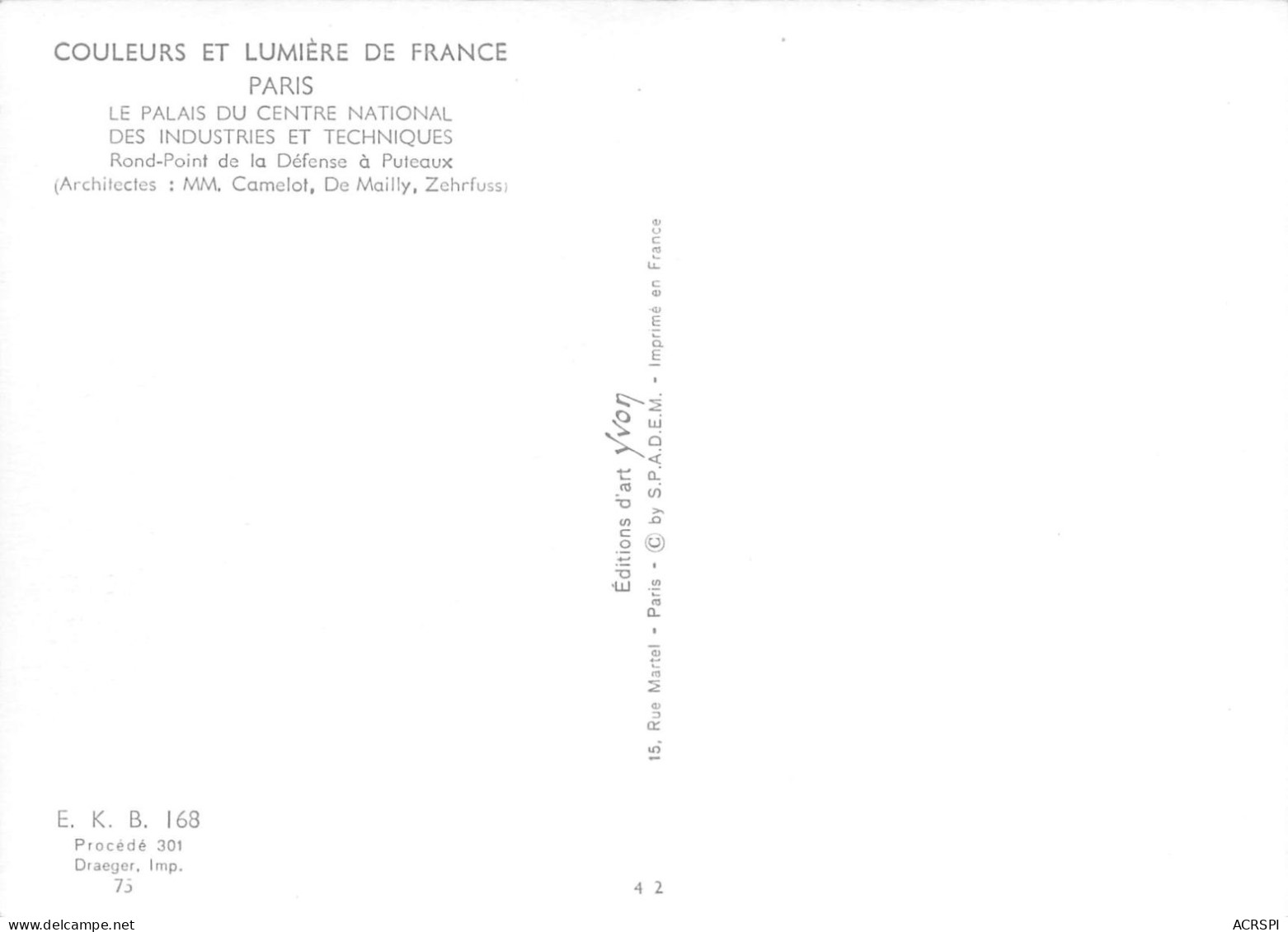 92  Puteaux Le Palais Du Centre National Des Industries Technique CNIT (Scan R/V) N°   52   \PP1099Und - Puteaux