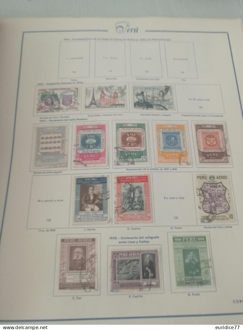 Coleccion Peru Perou en album Majo 1858-1981 - Alto valor en catalogo (total 972 sellos)