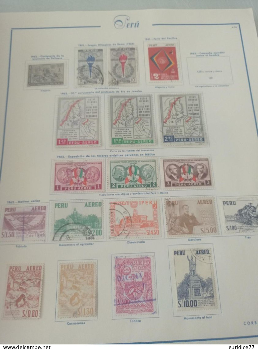 Coleccion Peru Perou en album Majo 1858-1981 - Alto valor en catalogo (total 972 sellos)
