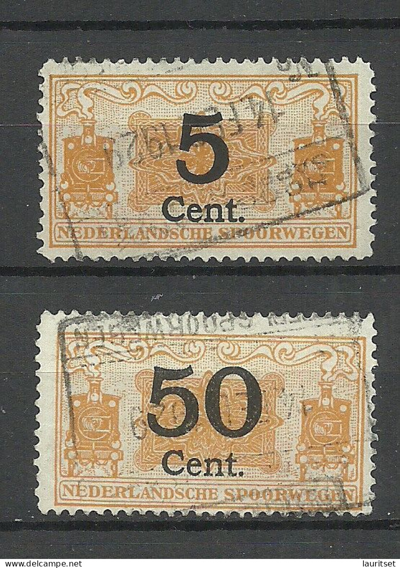 Nederland Netherlands O 1929 Railyay Stamps With OPT 5 & 50 Cent, Spoorwegen, O - Chemins De Fer