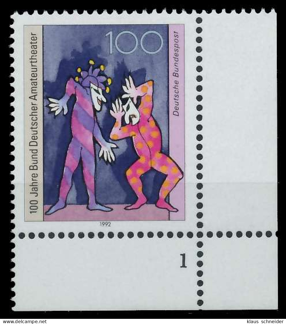 BRD 1992 Nr 1626 Postfrisch FORMNUMMER 1 X7E481A - Unused Stamps