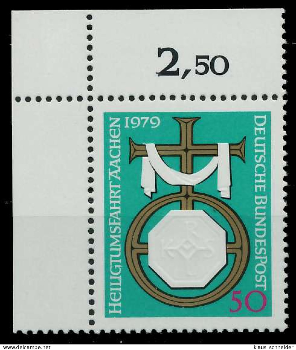 BRD 1979 Nr 1017 Postfrisch ECKE-OLI X8078EA - Unused Stamps