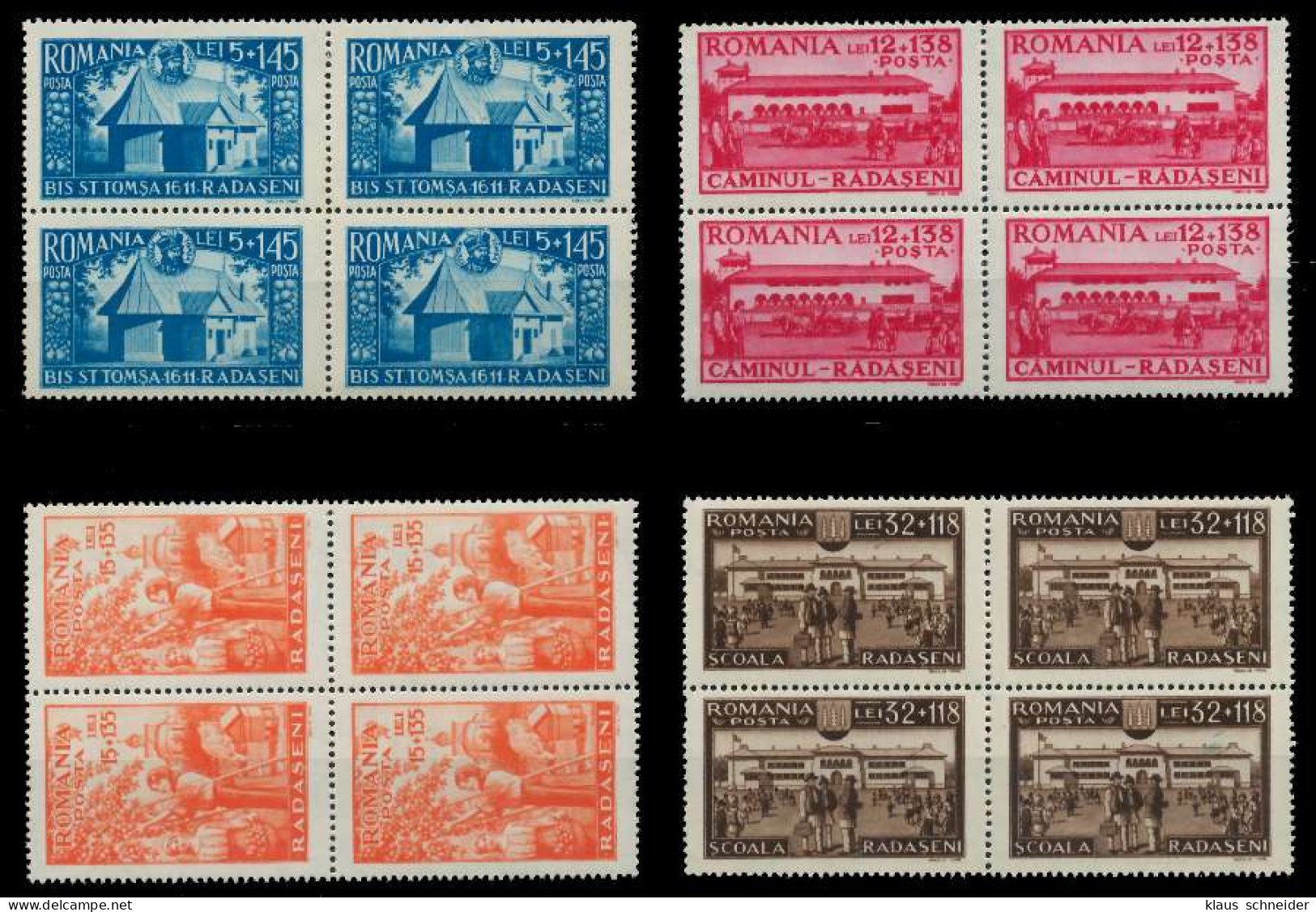 RUMÄNIEN 1941 Nr 793-796 Postfrisch VIERERBLOCK X807C6A - Nuevos