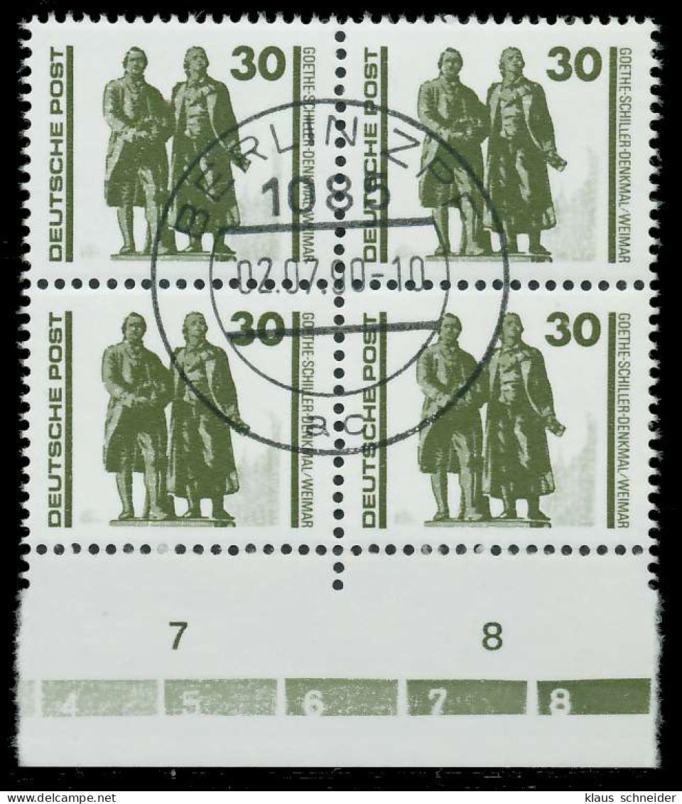 DDR DS BAUWERKE DENKMÄLER Nr 3345 Gestempelt VIERERBLOCK X026292 - Used Stamps