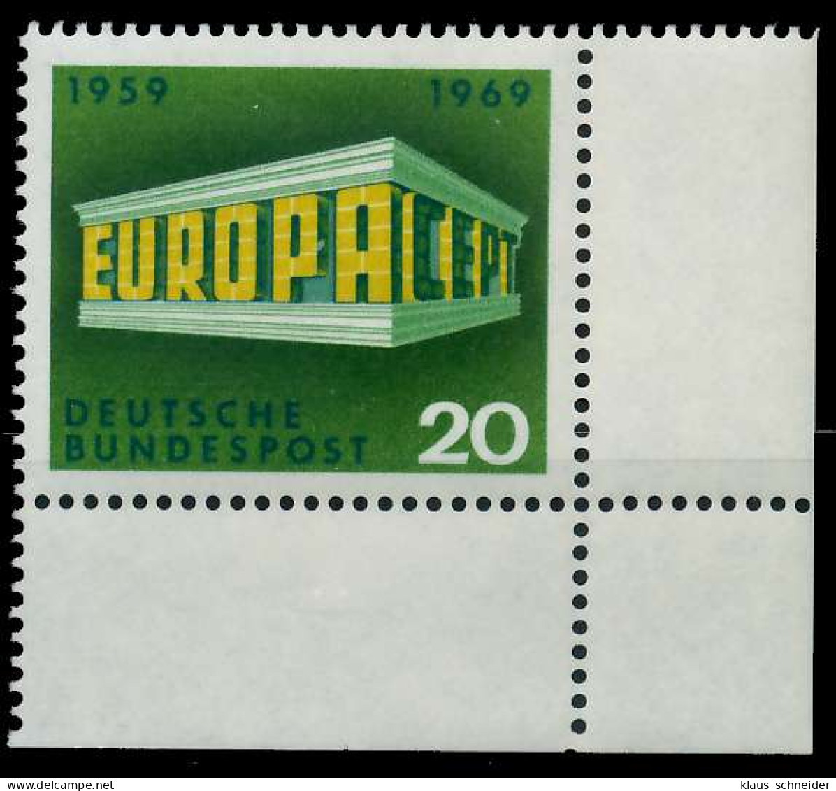 BRD BUND 1969 Nr 583 Postfrisch ECKE-URE X30FF16 - Unused Stamps