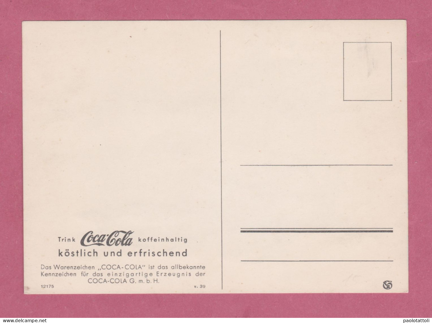 Advertising Post Card- Coca Cola- Standard Size, Back Divided, New - Postcards