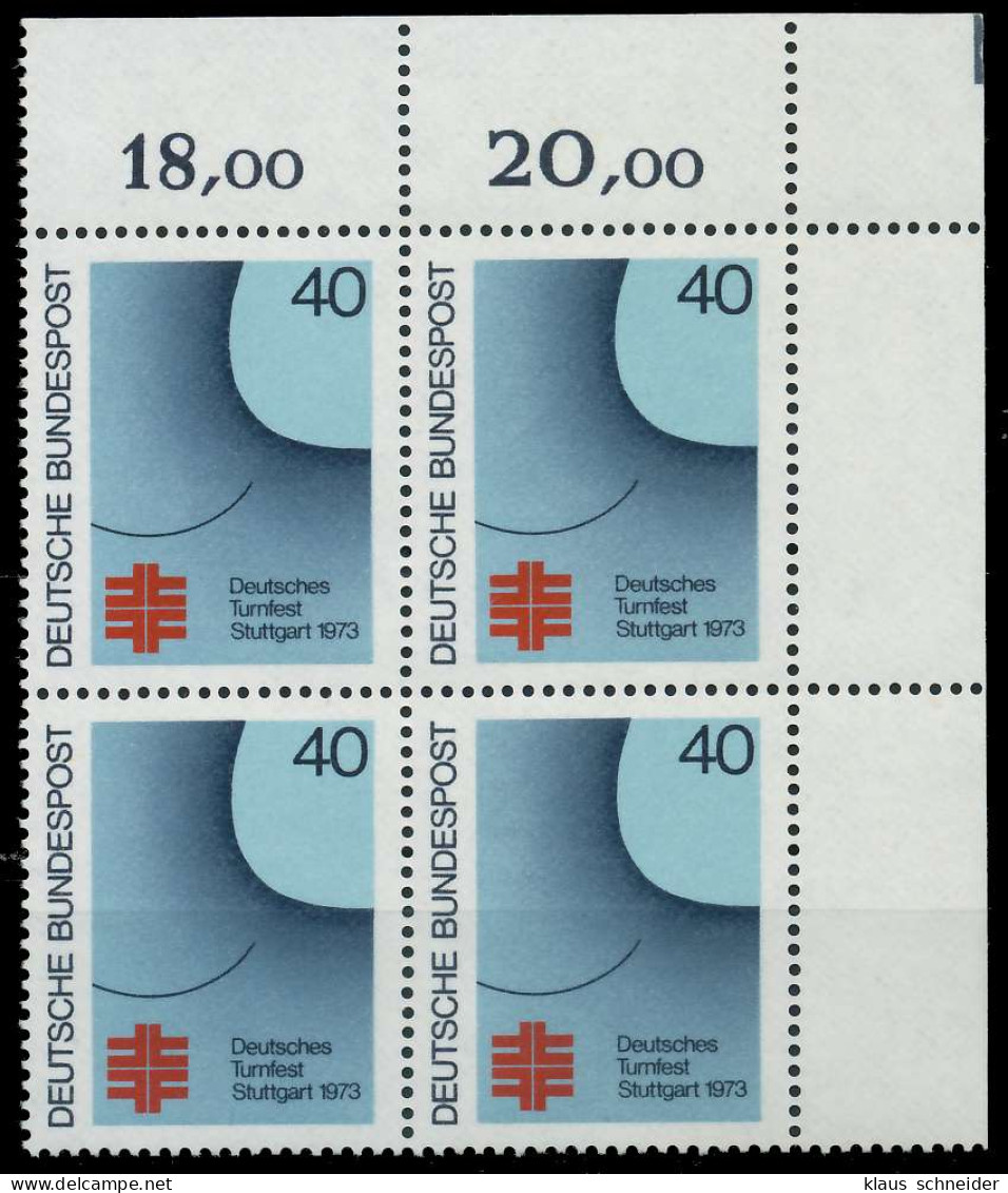 BRD BUND 1973 Nr 763 Postfrisch VIERERBLOCK ECKE-ORE X5FA99E - Neufs