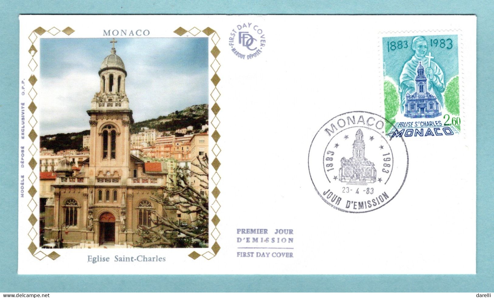 FDC Monaco 1983 - Eglise Saint Charles - YT 1368 - FDC