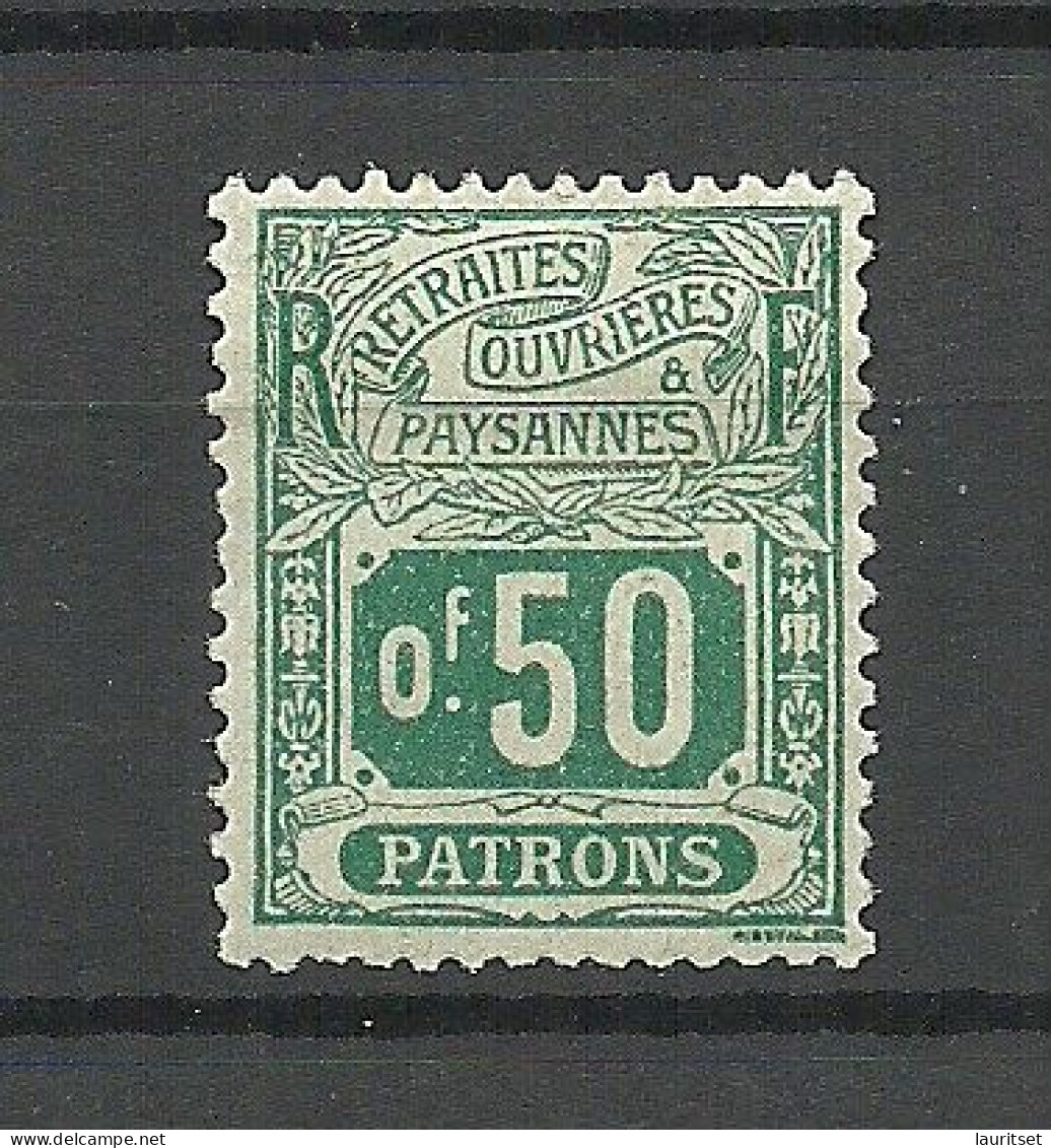 FRANCE Sociaux Fiscaux Retraites Ouvrières Et Paysannes Ca. 1911 Patrons 0,50 F.* - Zegels