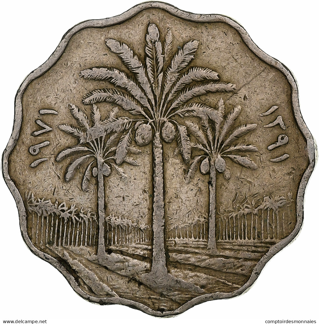 Iraq, 10 Fils, 1971/AH1391, Cupro-nickel, TB+, KM:126 - Irak