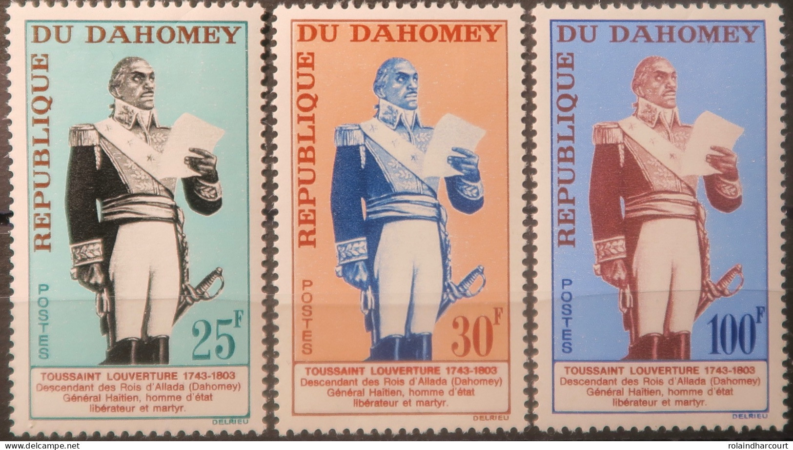 LP3844/2215 - DAHOMEY - 1963 - Toussaint Louverture - SERIE COMPLETE - N°199 à 201 NEUFS* - Autres - Afrique