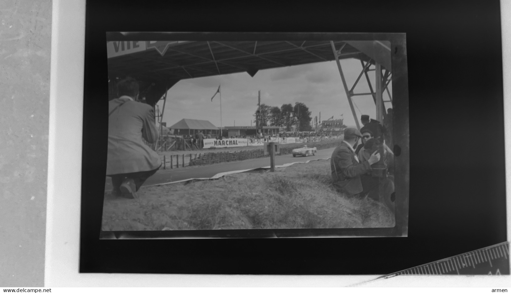 Négatif Film Snapshot -  Voiture  Automobile  Grand Prix Rallye Le Mans A Identifier - Diapositivas De Vidrio