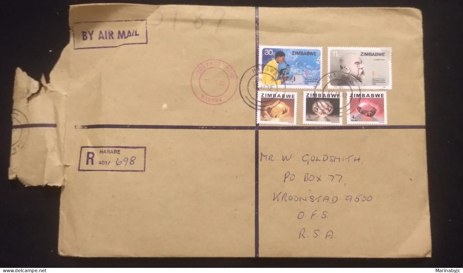 C) 1982. ZIMBABWE. INTERNAL MAIL. MULTIPLE STAMPS. 2ND CHOICE - Andere & Zonder Classificatie