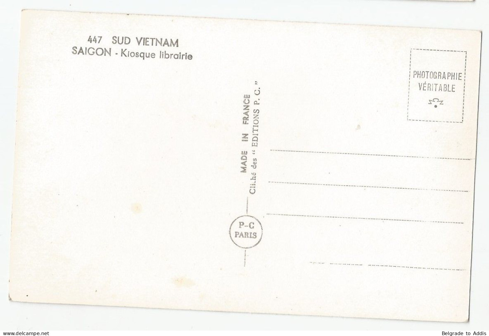 Viêt-Nam Sud Vietnam Postcard Carte Postale CPA Saigon 1953 Kiosque Librairie Citroën - Vietnam
