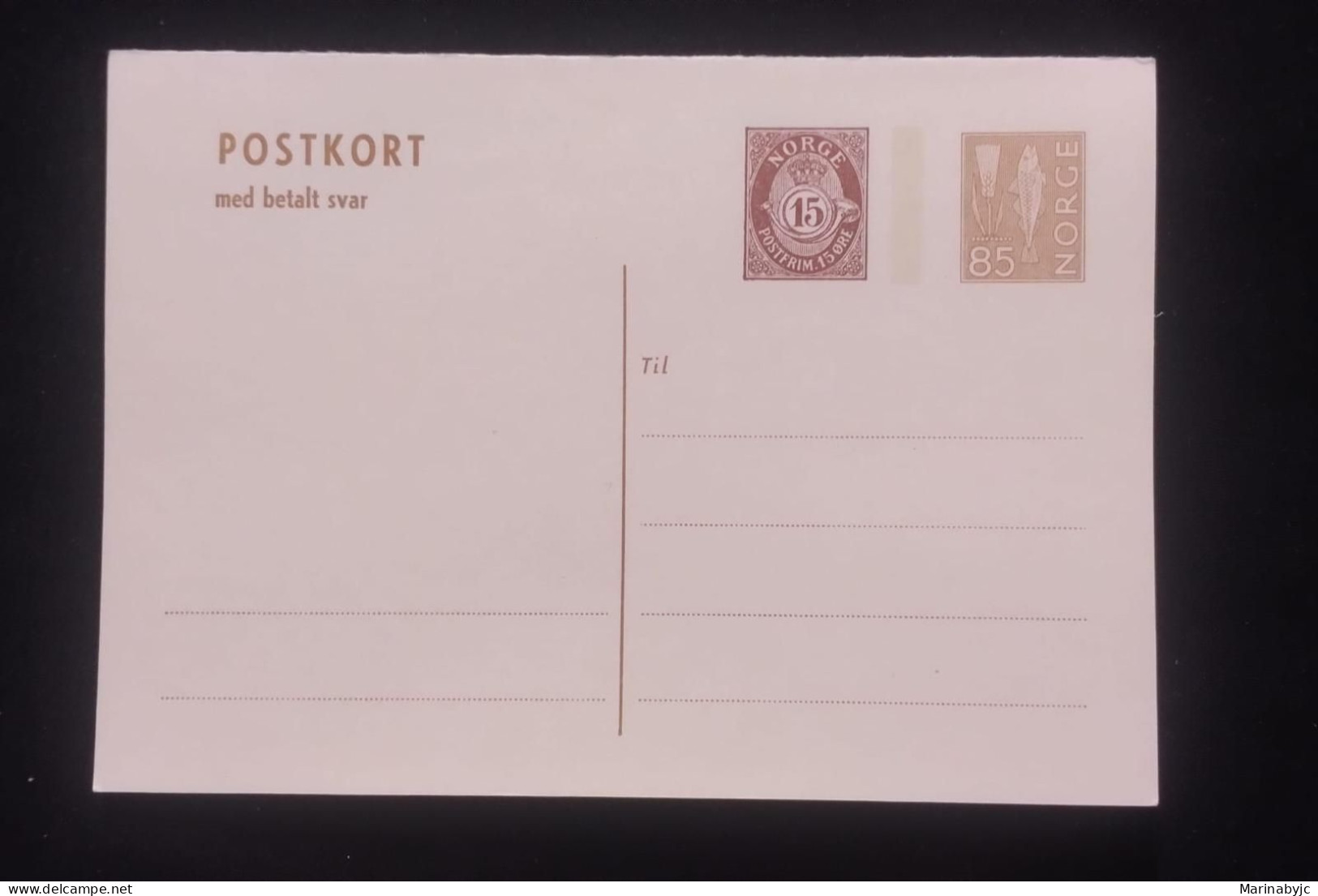 C) 1963. NORWAY. POSTCARD WITH RESPONSE PAID. DOUBLE STAMP. XF - Sonstige & Ohne Zuordnung