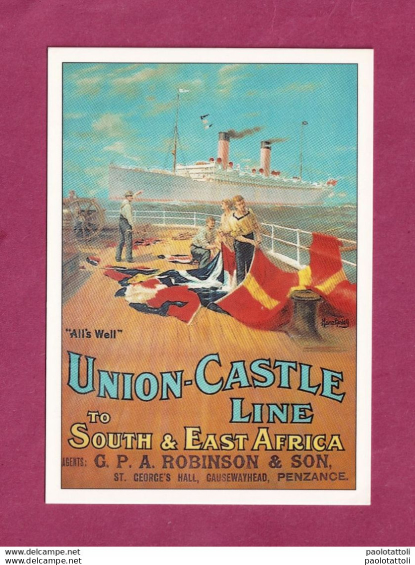 Union Castle Line, To South & East Africa. Sea Voyage Series- From The Original Postcard In The Robert Opie Collection. - Steamers