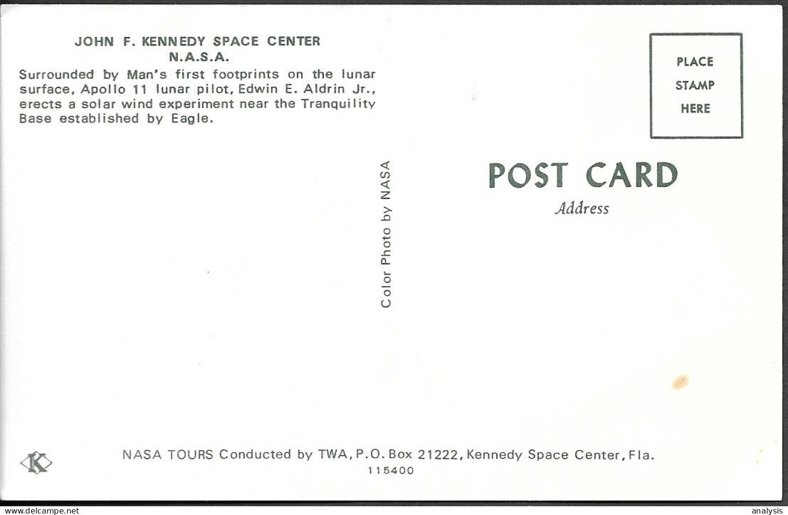 USA Space NASA Postcard 1970. "Apollo 11" Aldrin On The Moon. Tranquility Base - Stati Uniti