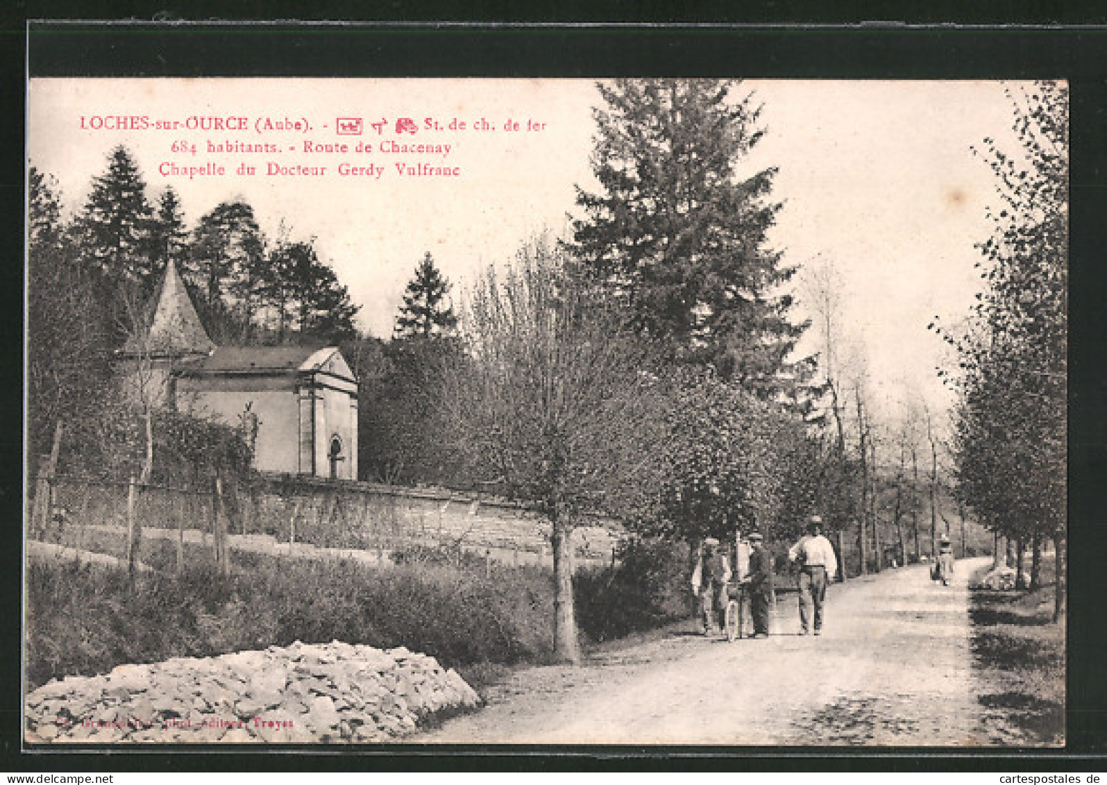 CPA Loches-sur-Ource, Route De Chacenay, Chapelle Du Docteur Gery Vulfranc  - Autres & Non Classés