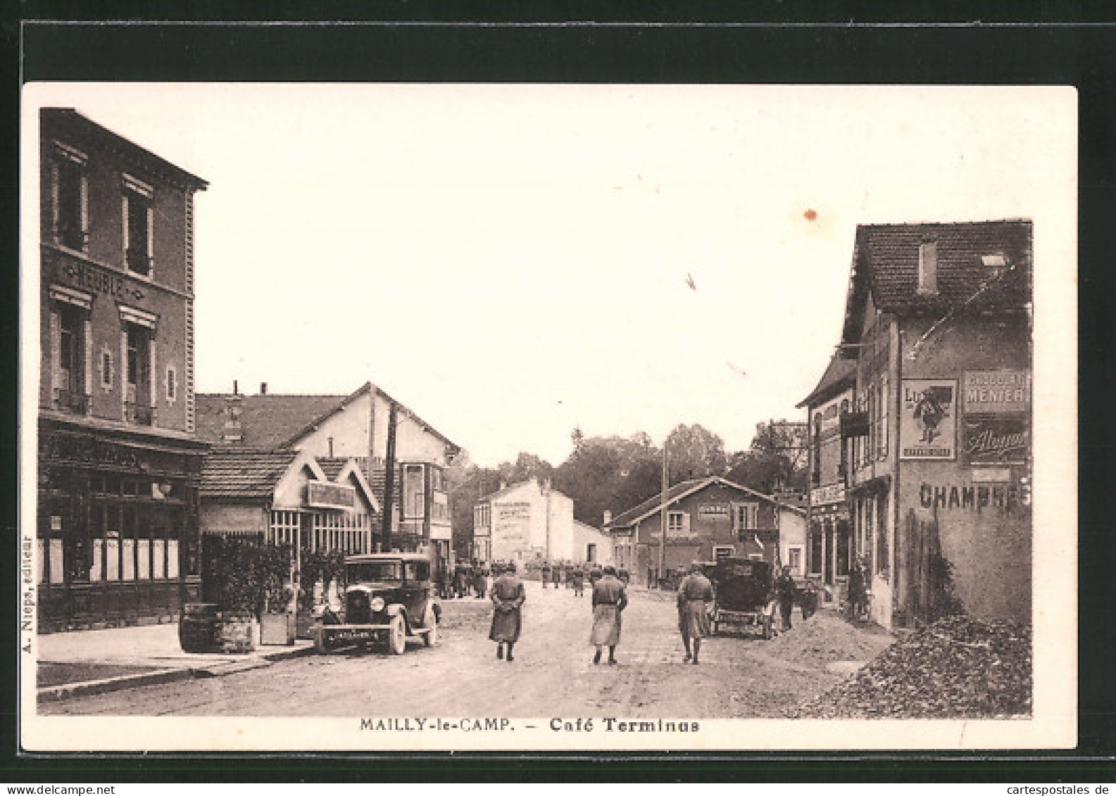CPA Mailly-le-Camp, Café Terminus  - Mailly-le-Camp