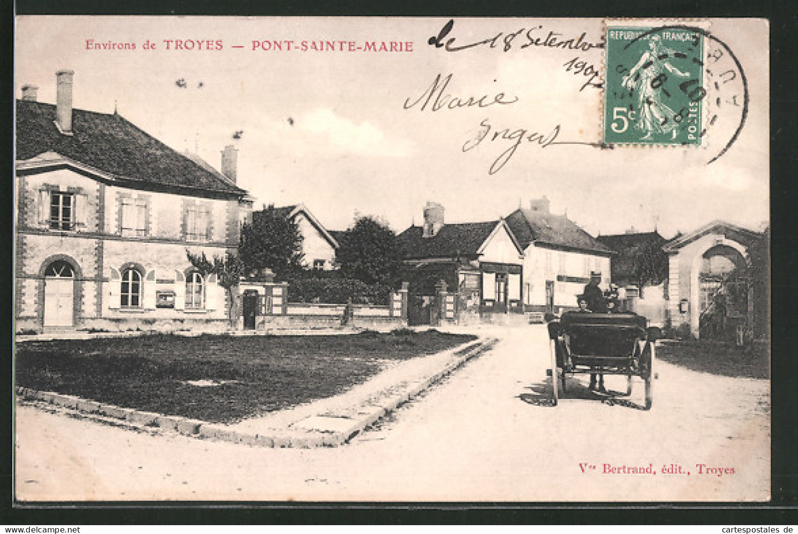 CPA Pont-Sainte-Marie, Vue Générale Avec Attelage à Cheval  - Other & Unclassified