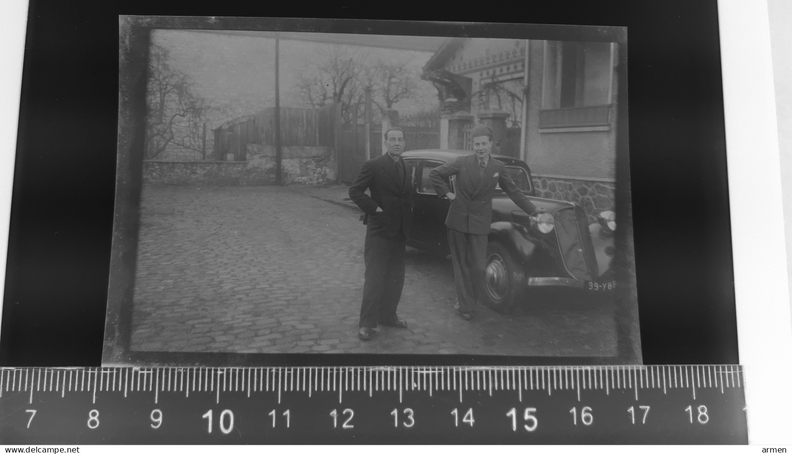 Négatif Film Snapshot -  Voiture  Automobile  Citroen A Identifier - Plaques De Verre