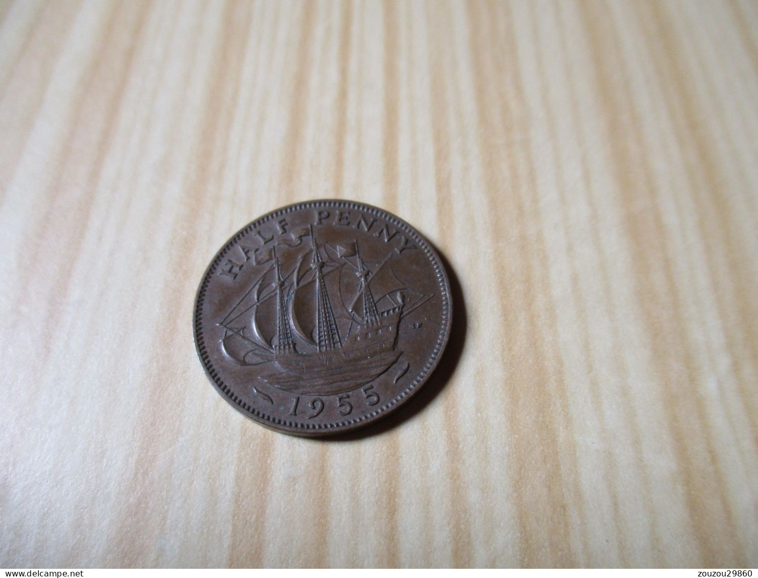 Grande-Bretagne - Half Penny Elizabeth 1955.N°1011. - C. 1/2 Penny