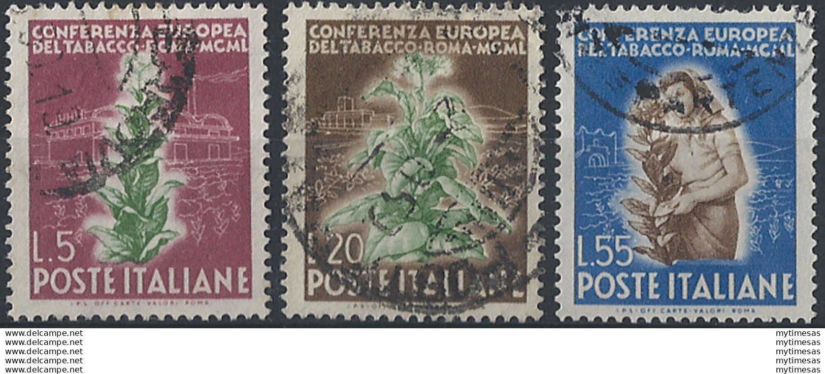 1950 Italia Tabacco 3v. US Sass. N. 629/31 - 1946-60: Nuevos
