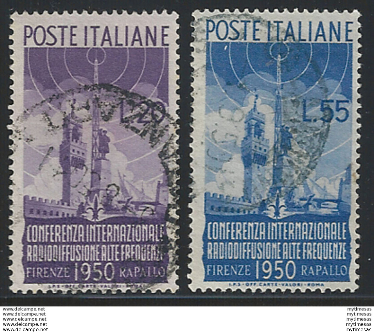 1950 Italia Radiodiffusione 2v. US Sass. N. 623/24 - 1946-60: Nuevos