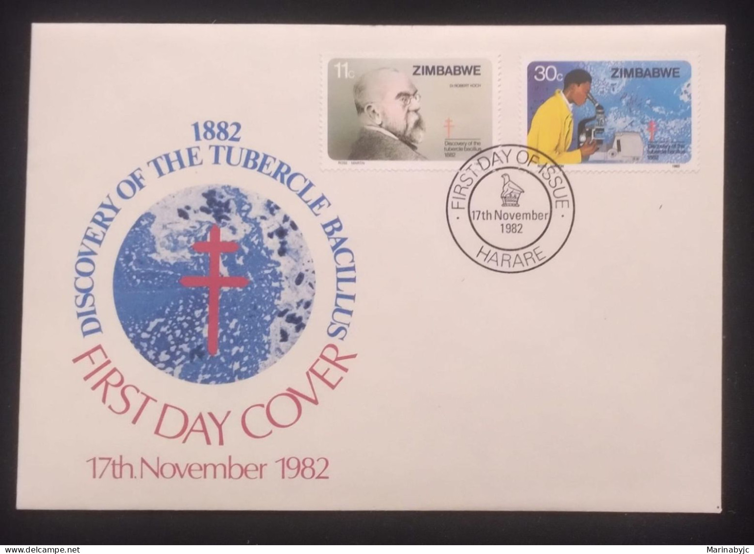 C) 1982. ZIMBABWE. FDC. DISCOVERY OF THE TUBERCLE BACILLUS. DOUBLE STAMP. XF - Non Classés