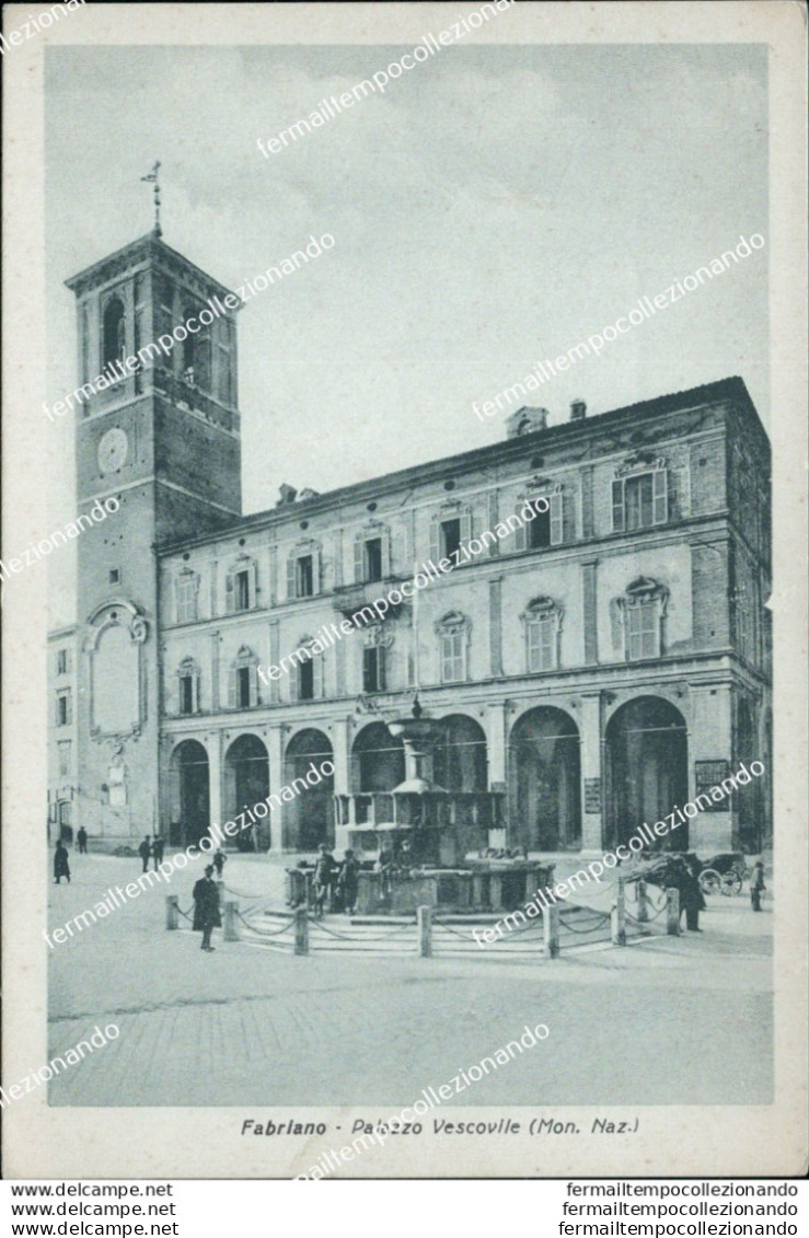 Ae743 Cartolina Fabriano Palazzo Vescovile Monumento Nazionale Ancona - Ancona