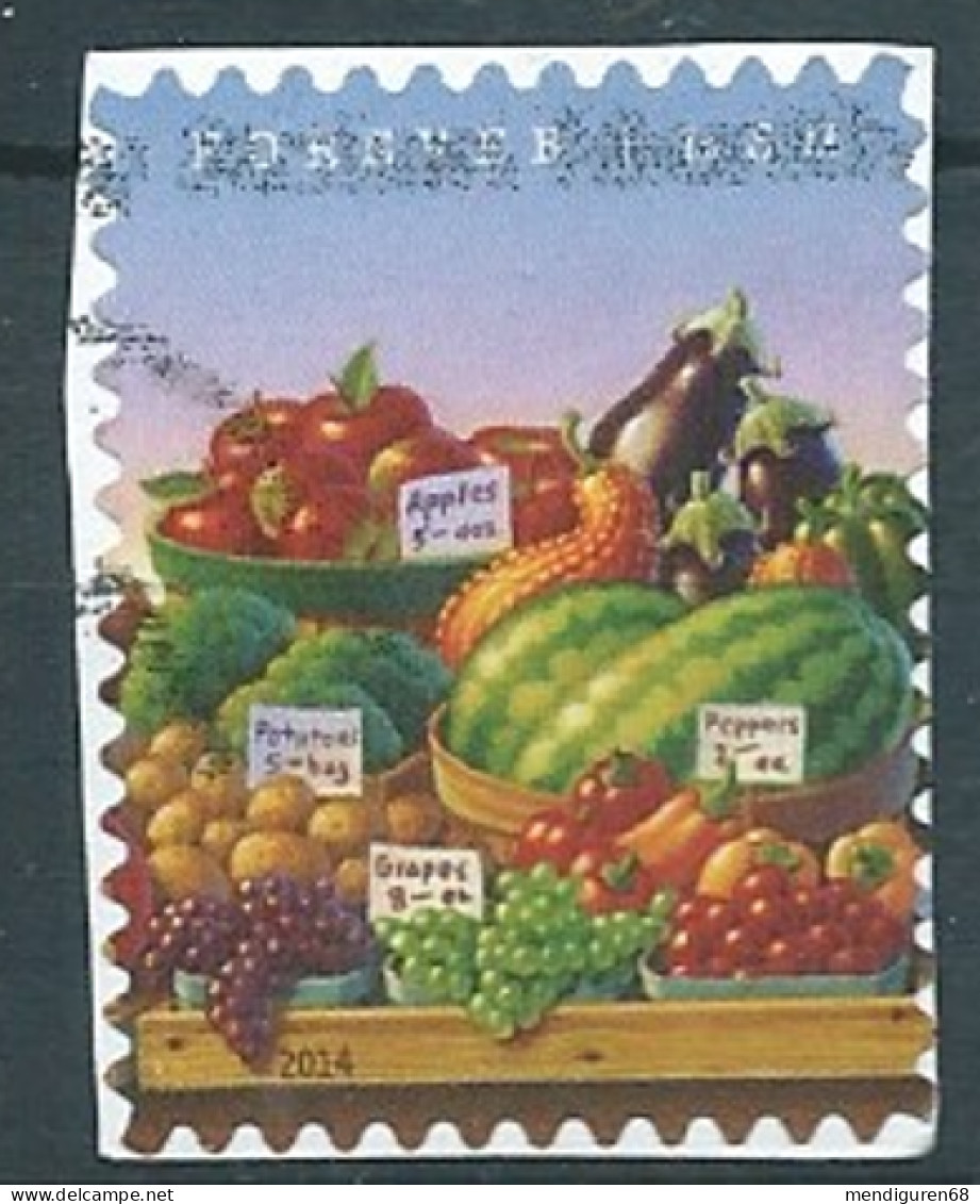 VEREINIGTE STAATEN ETATS UNIS USA 2014 FARMERS' MARKETS: FRUITS&VEGETALS F USED ON PAPER SN 4913 MI 5099 YT 4732 SG 5529 - Gebraucht
